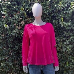 NWT Adidas Climalite LongSleeve Pink Keyhole Back CoverUp Tee